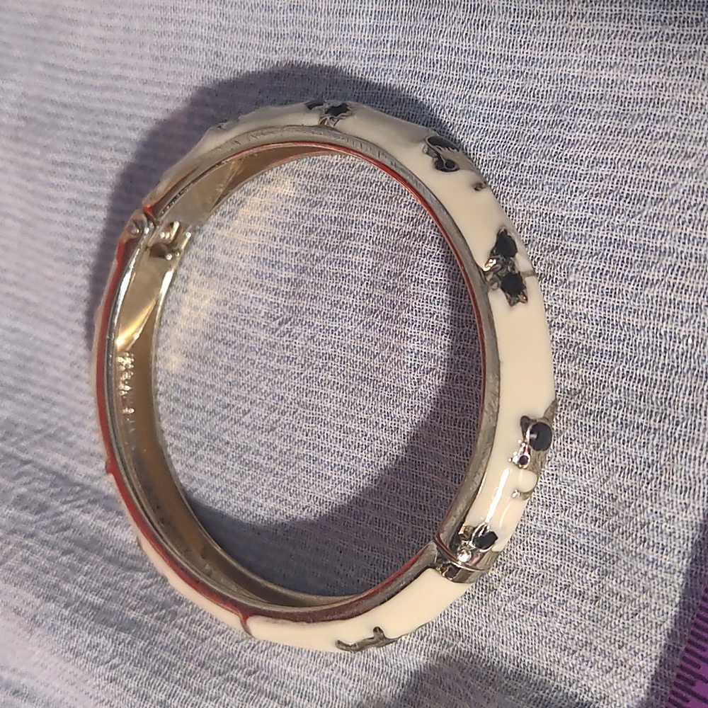 JTF bangle bracelet, tan and gold color elephants - child wrist only